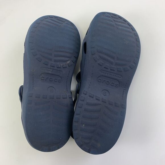 Crocs Shayna Mary Jane Slingback Navy Blue Round Toe Comfort Clog Slip Womens 8 - Picture 14 of 15